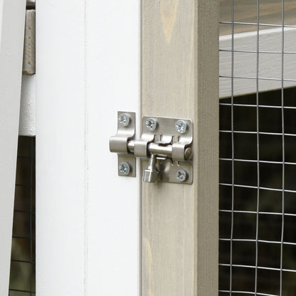Pawhut Gallinero De Madera Exterior Con Caseta De 2 Niveles Zona Abierta Nido Y_3