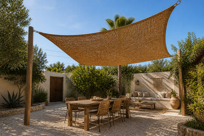 Toldo Vela Coco Natural 3x3 M 60% Ocultación Para Jardín Terraza Pérgola_2