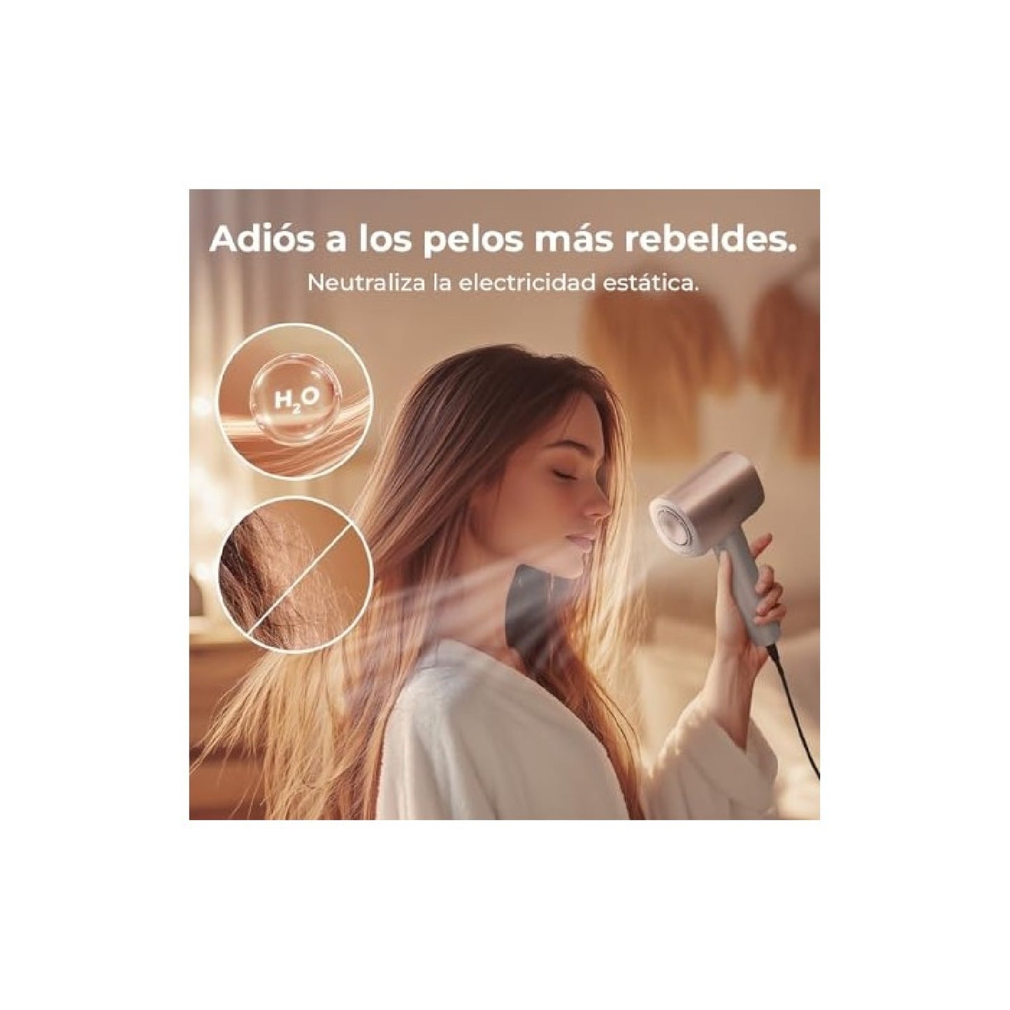 Cecotec Secador De Pelo Brushless De Última Generación Dryglam Nano Plasma Champagne. Potencia De 110,000 Rpm Y 1600w_3