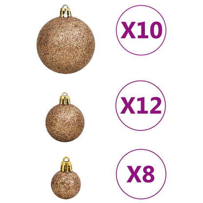 Juego De Bolas De Navidad 111 Pzas Poliestireno Oro Rosa / Vetonek_3