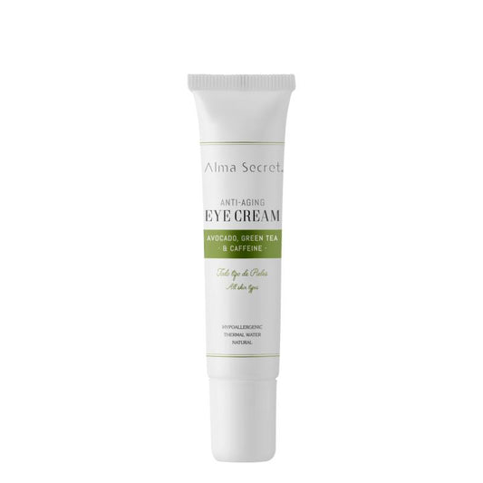 Alma Secret Anti-envelhecimento Eye Contour Tube com abacate, chá verde e cafeína 10 ml