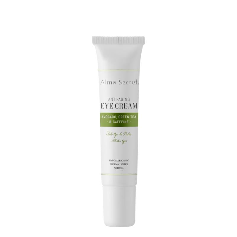 Alma Secret Anti-envelhecimento Eye Contour Tube com abacate, chá verde e cafeína 10 ml