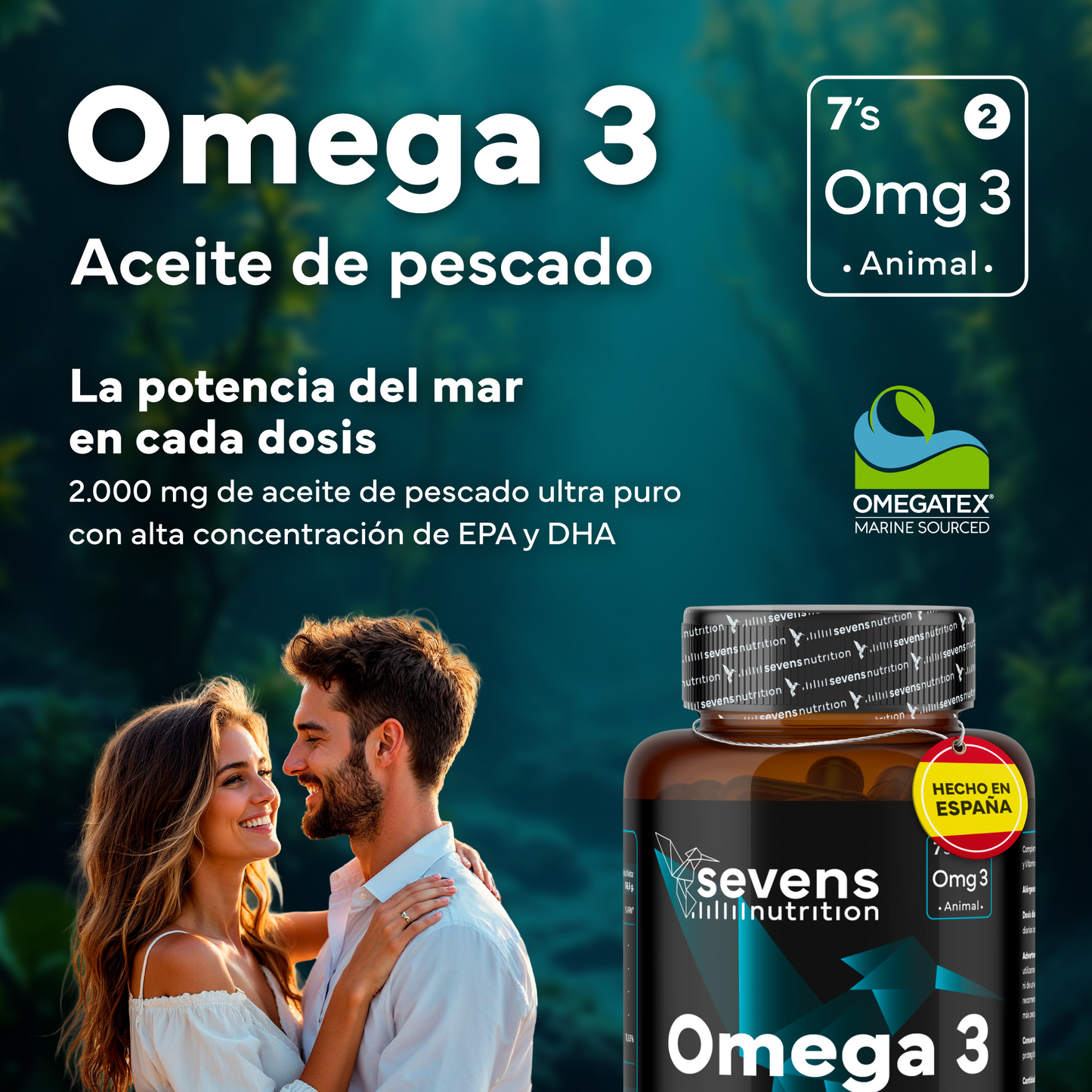 Pack 2x Omega 3 Sevens Nutrition. Apoyo Para Corazón Y Cerebro._1