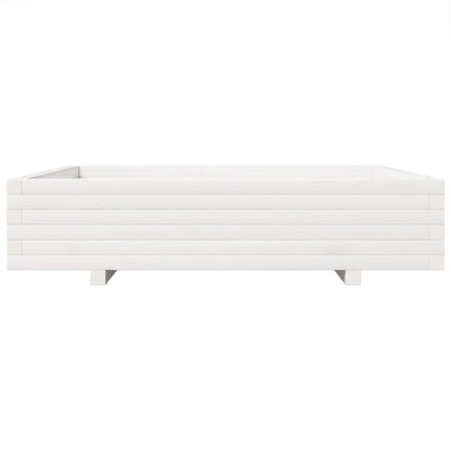 Jardinera De Madera Maciza De Pino Blanca 110x110x26,5 Cm_4