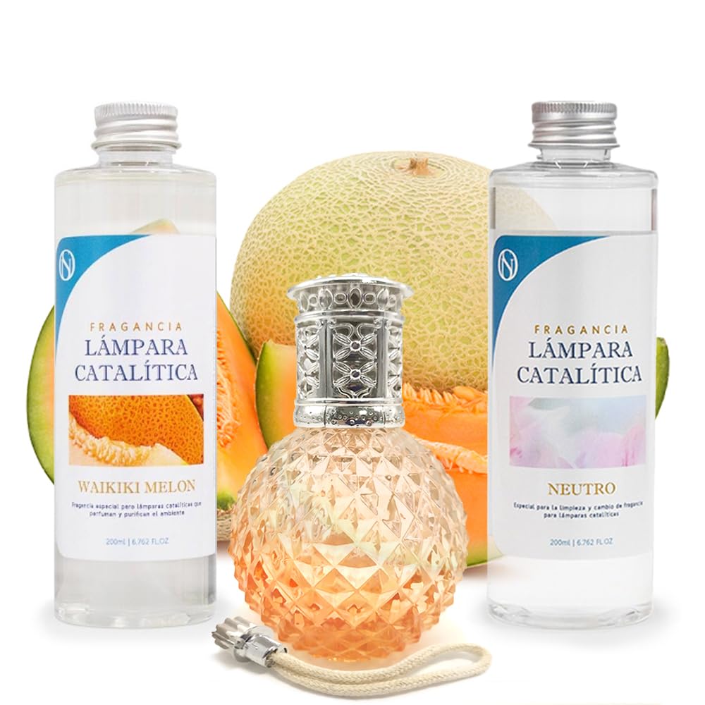 Pack Ahorro Lámpara Catalítica Orange Diamonds + Fragancia Waikiki Melon 500ml + Limpiador Neutro 200ml + Mecha Repuesto_0