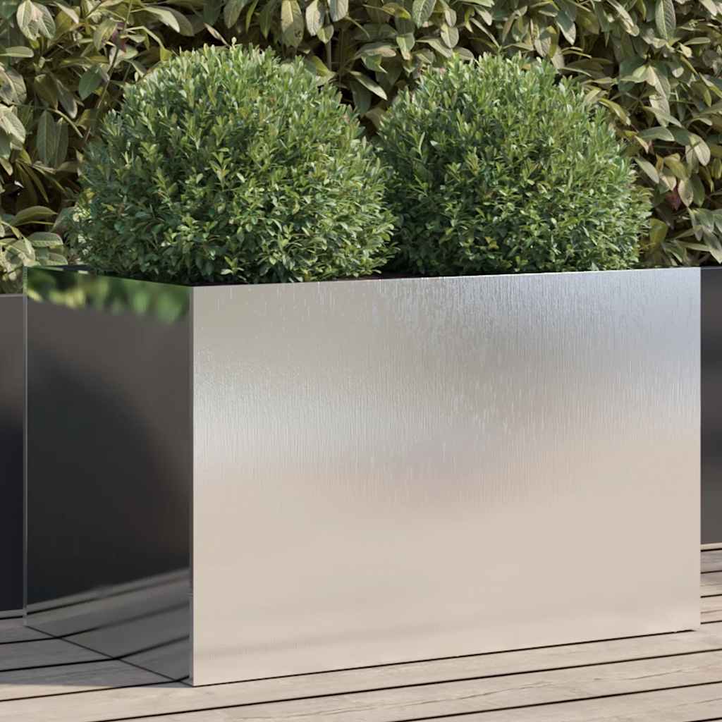 Jardinera De Acero Inoxidable Plateado 62x40x39 Cm_1