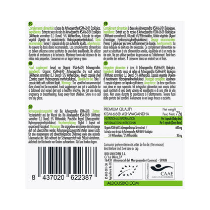 ASHWAGANDHA KSM66, 100 cap. Biografia de Aldous