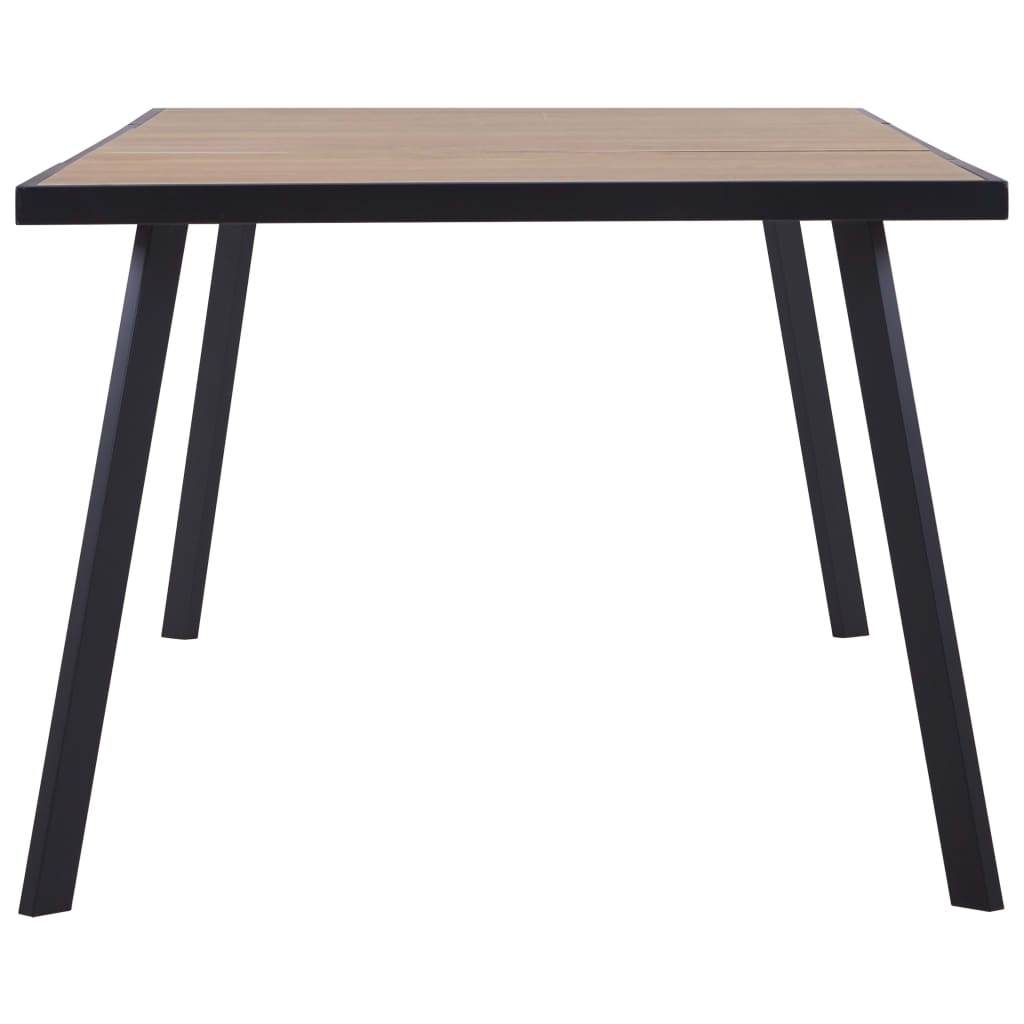 Mesa De Comedor De Mdf Color Madera Clara Y Negro 200x100x75 Cm_1