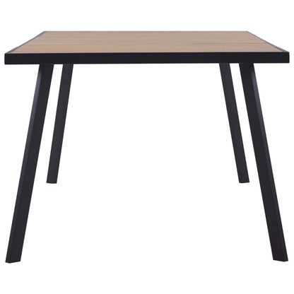 Mesa De Comedor De Mdf Color Madera Clara Y Negro 200x100x75 Cm_1