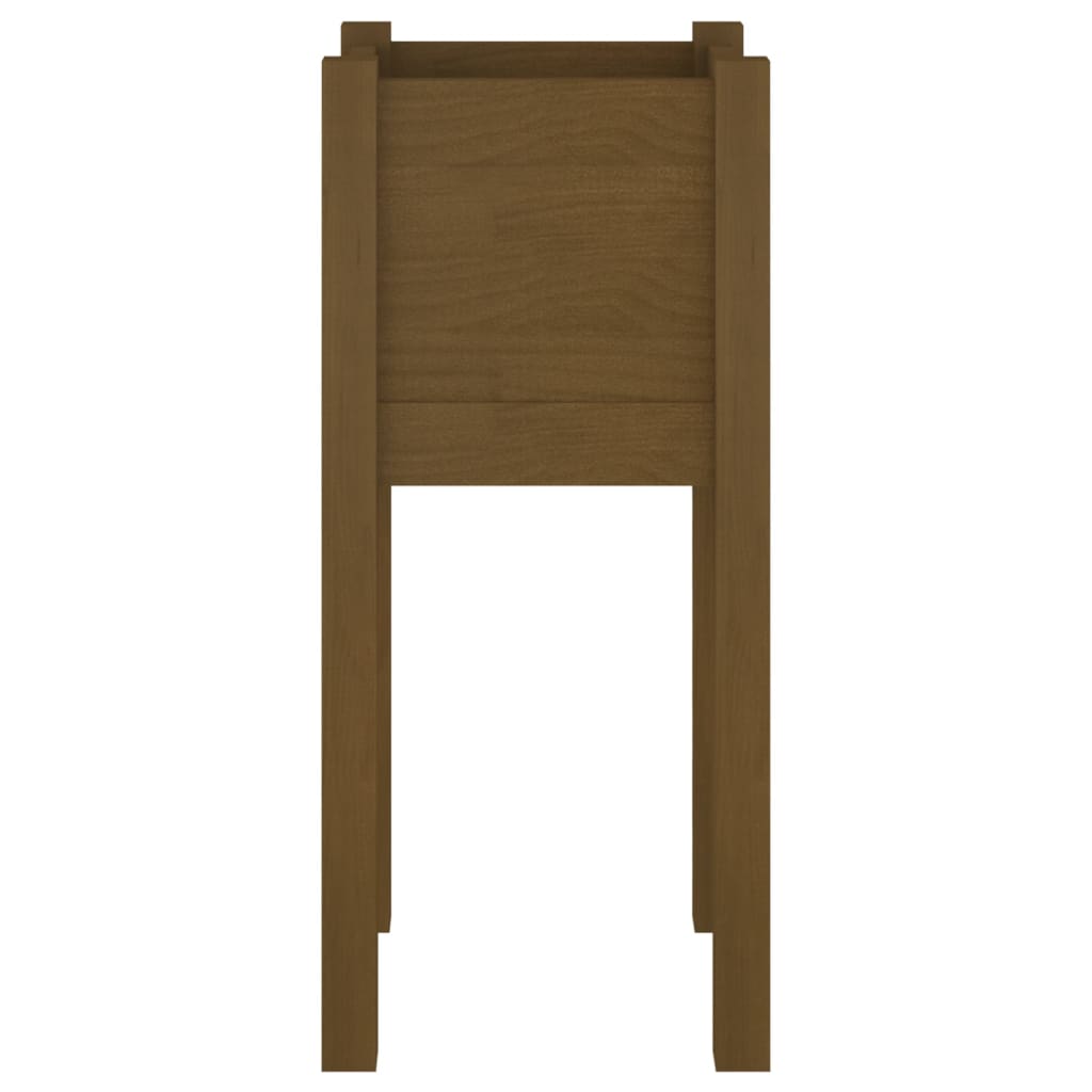 Jardinera De Madera Maciza De Pino Marrón Miel 31x31x70 Cm_3