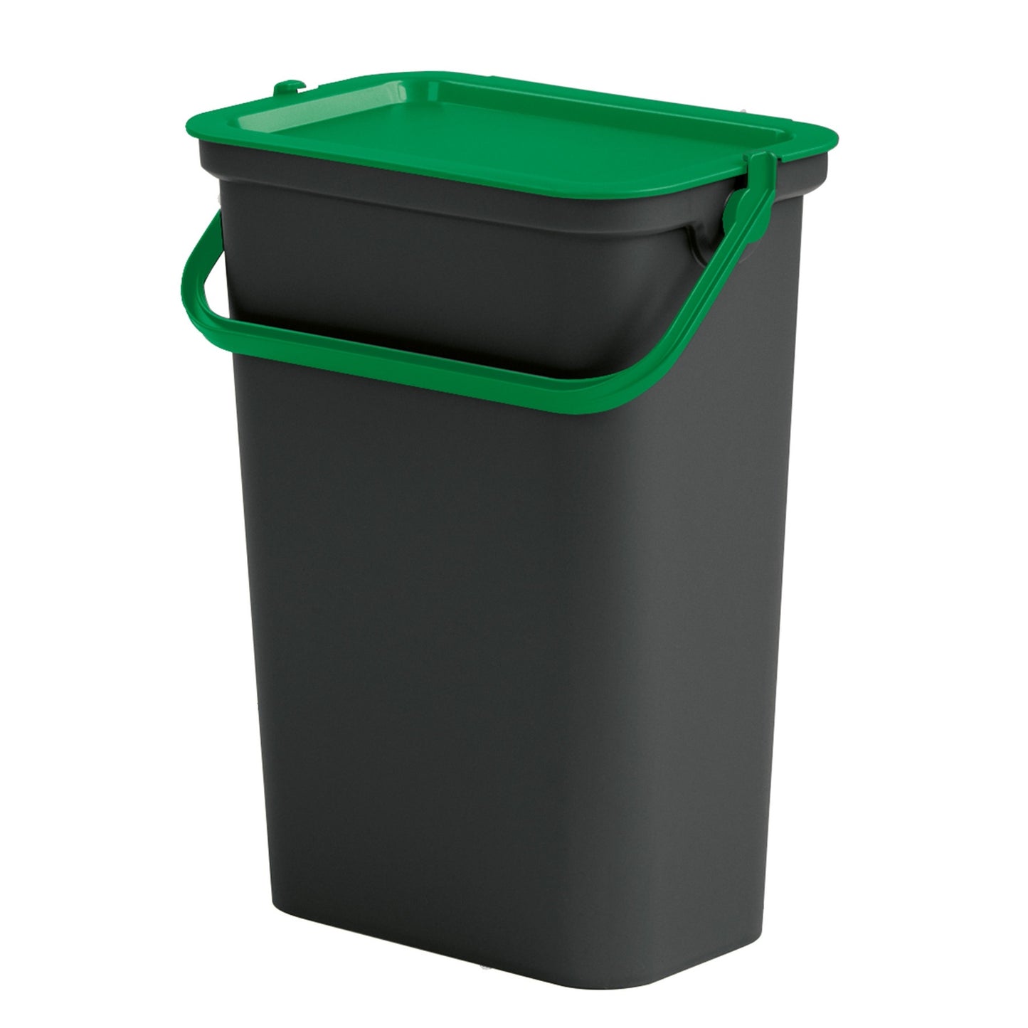 Papelera moda 10l Con Asa (cubo Negro-tapa Verde)_0