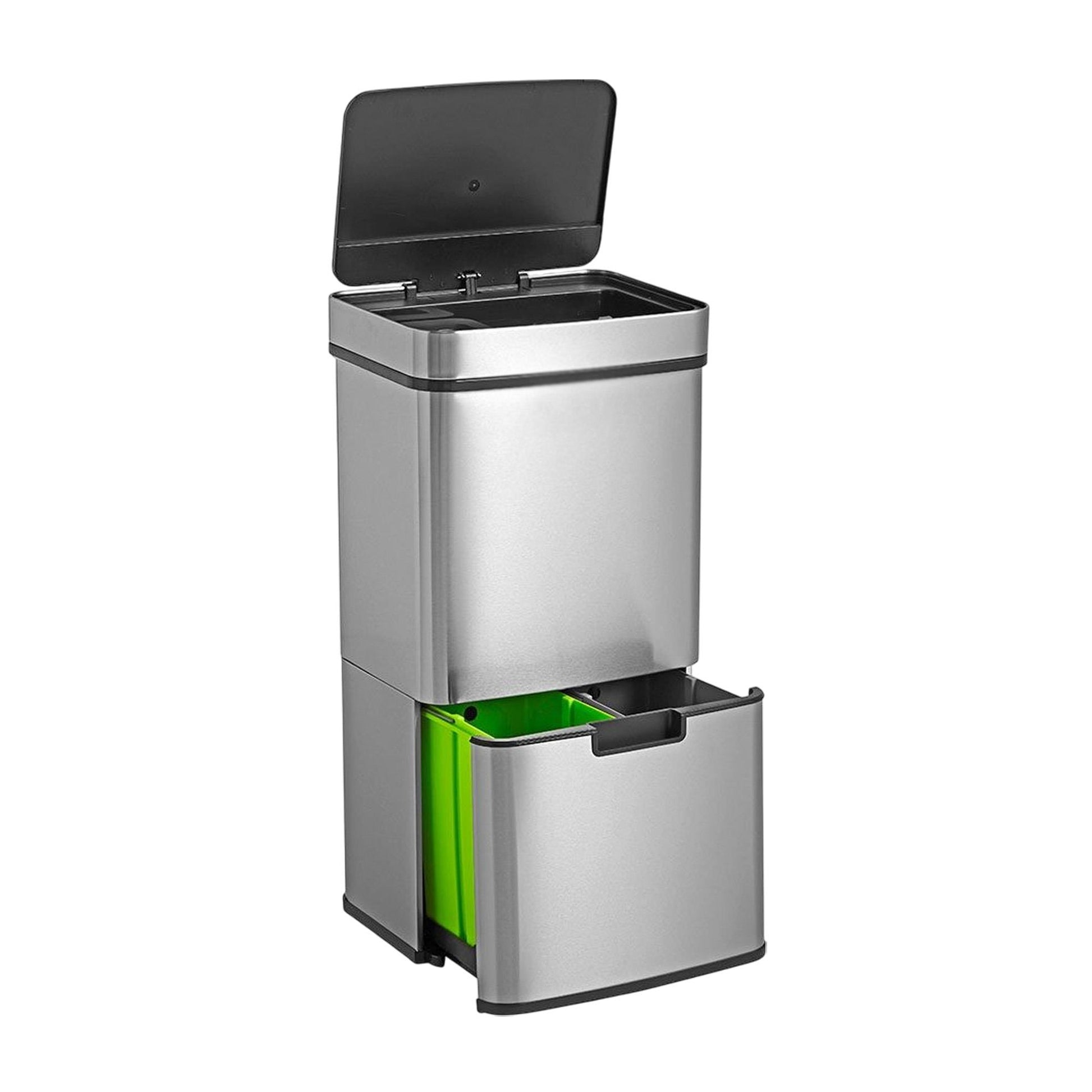 Papelera Reciclaje 62l Acero Inoxidable Cromado_0