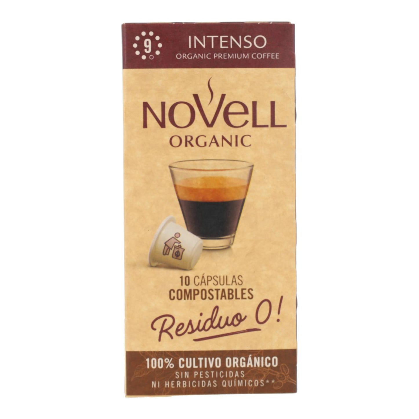 Cápsulas de café intenso compostáveis ​​para Nespresso Novell 10 unidades
