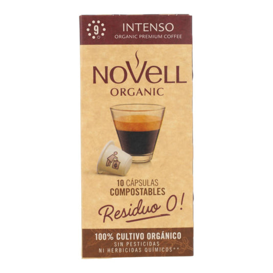 Cápsulas de café intenso compostáveis ​​para Nespresso Novell 10 unidades