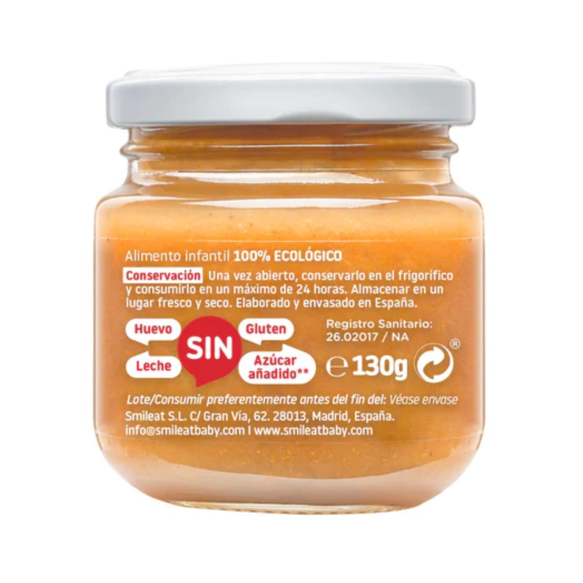 Smileat Maçã, Laranja e Cenoura Biológica Pote +6 Meses, 130g