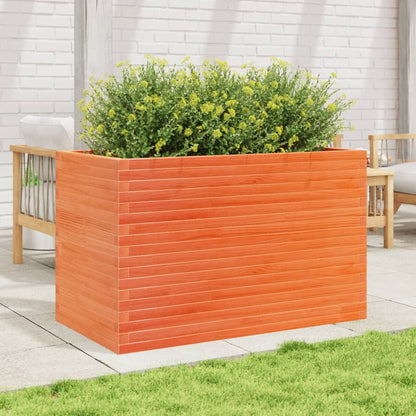 Jardinera Madera Maciza De Pino Marrón Cera 110x60x68,5 Cm_2