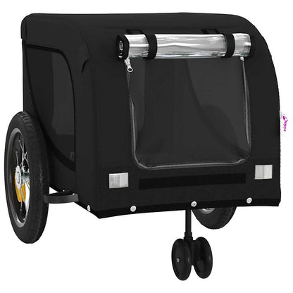 Remolque De Bicicleta Mascotas Hierro Tela Oxford Negro_3
