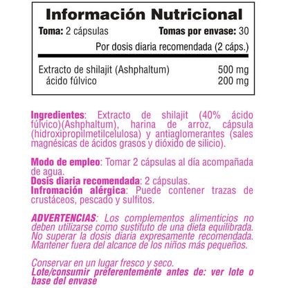 Shilajit - 60 Cápsulas Vegetales - Anti-envejecimiento - Smart Supplements_4
