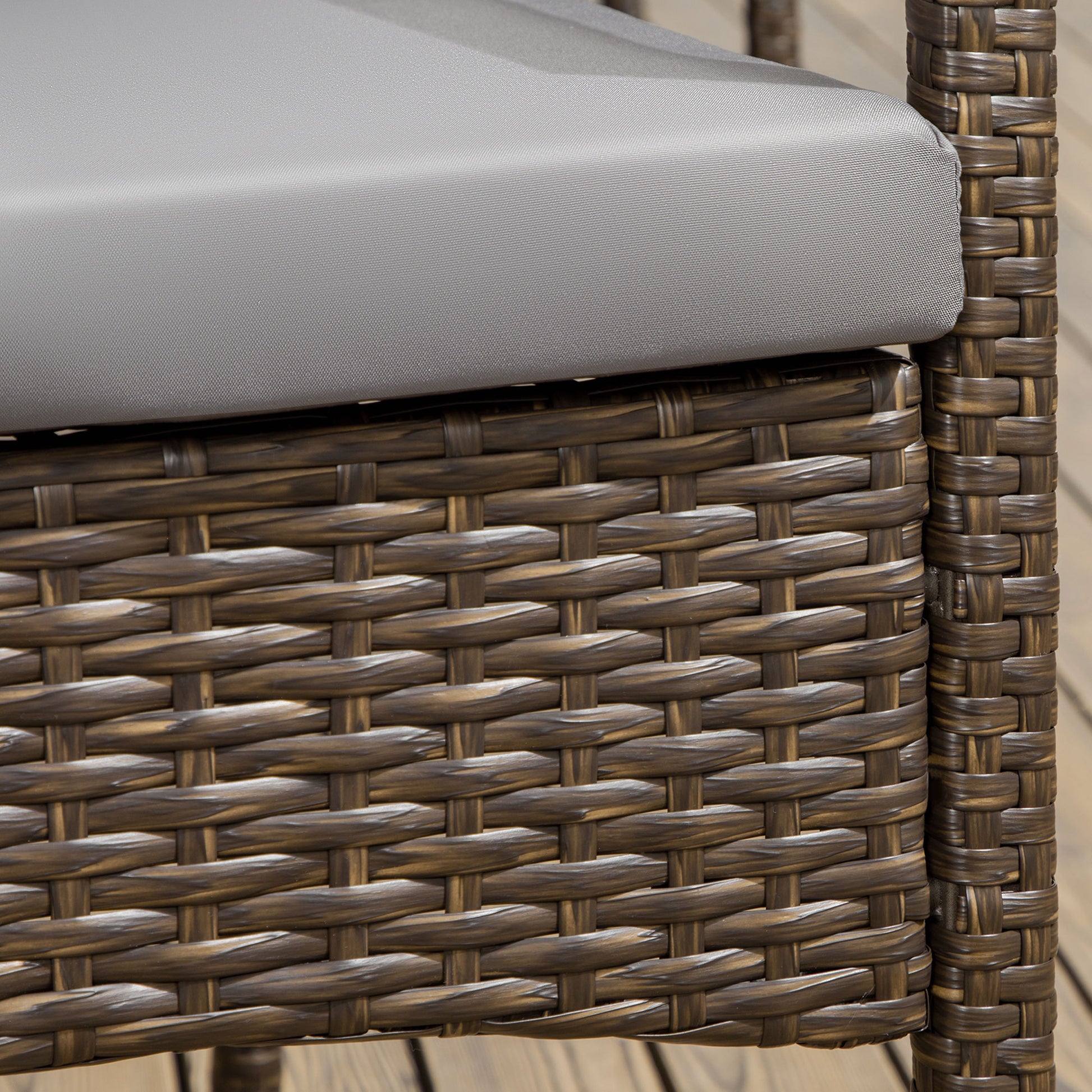 Outsunny Conjunto De Muebles De Ratán De Jardín Con Mesa Extensible Y 6 Sillas_4