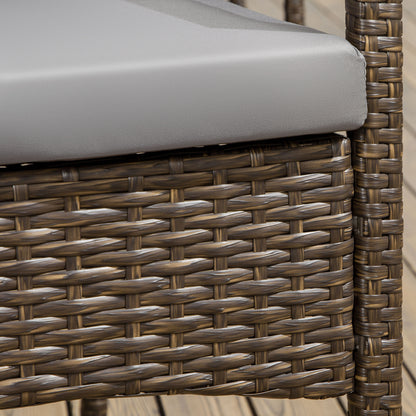 Outsunny Conjunto De Muebles De Ratán De Jardín Con Mesa Extensible Y 6 Sillas_4