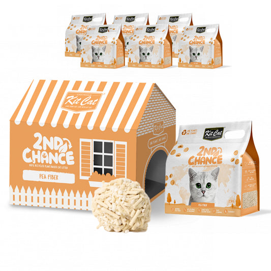 Pack de 6 Kit Cat Arena Eco 2ª Chance - Fibra de Ervilha (Original) 2,5 Kg Casca de Ervilha e Mandioca
