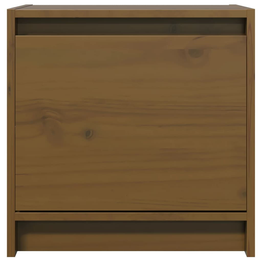 Mesita De Noche Madera Maciza De Mango Marrón Miel 40x30,5x40cm_2