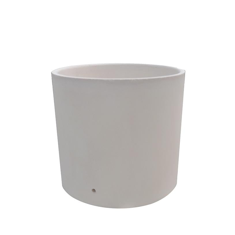 Vaso redondo Euclid, branco e liso, Tuozi