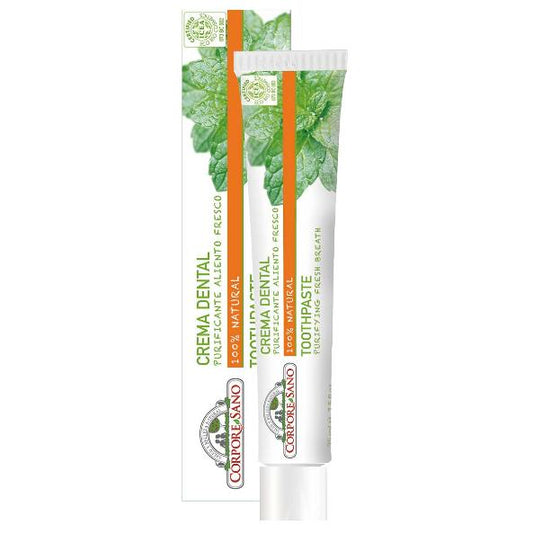 Pasta de dentes purificante Corpore Sano com tomilho, hortelã e manjericão 75 ml