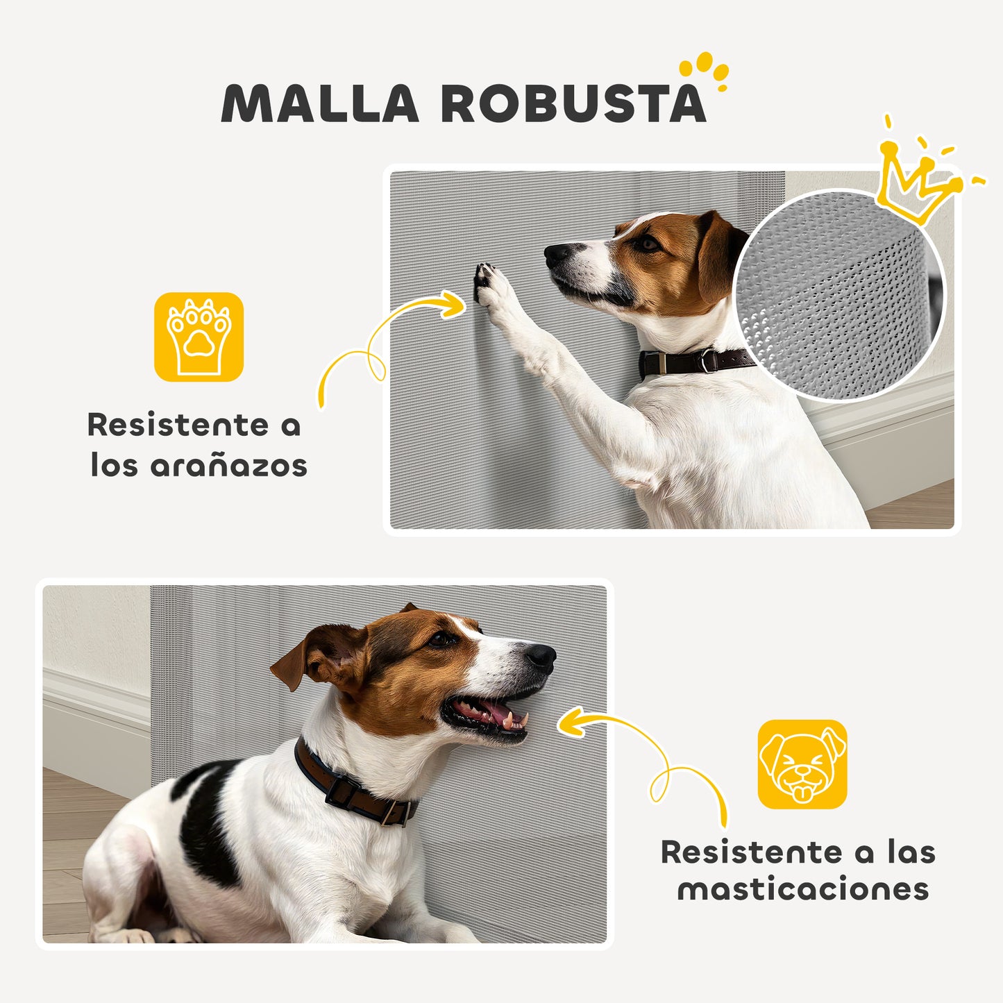 Pawhut Barrera Seguridad Para Perros Para Escaleras Y Puertas 5,5-115x5,5x82,5cm_3