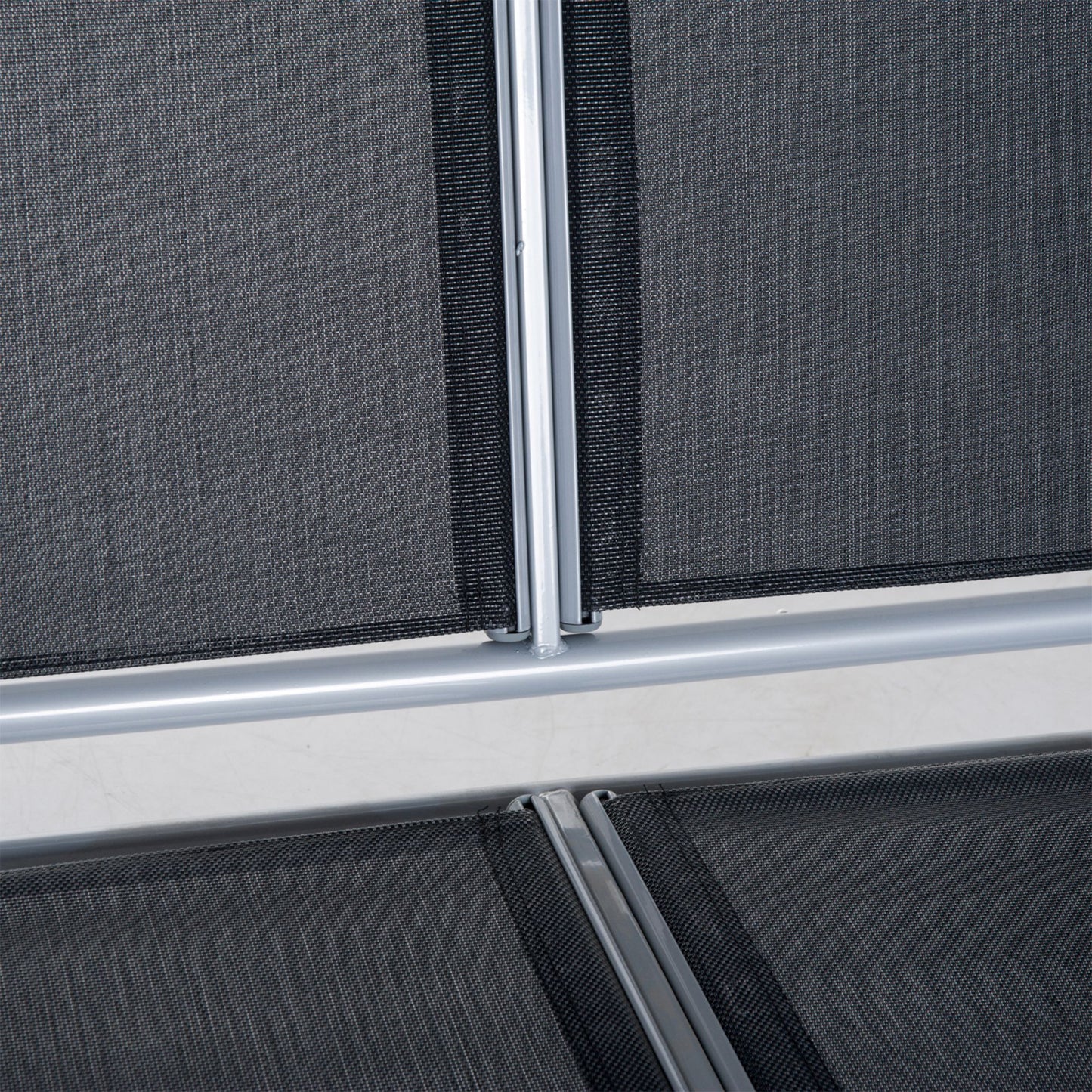 Outsunny Columpio Balancín Jardín De 3 Plazas Con Toldo Ajustable Terraza Negro_4