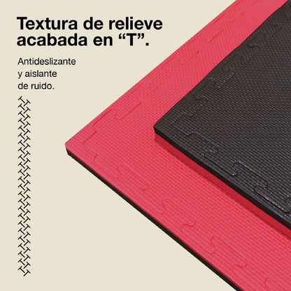 Jowy Tatami Puzzle 2cm 100x100cm – Superficie T Negro/rojo_3