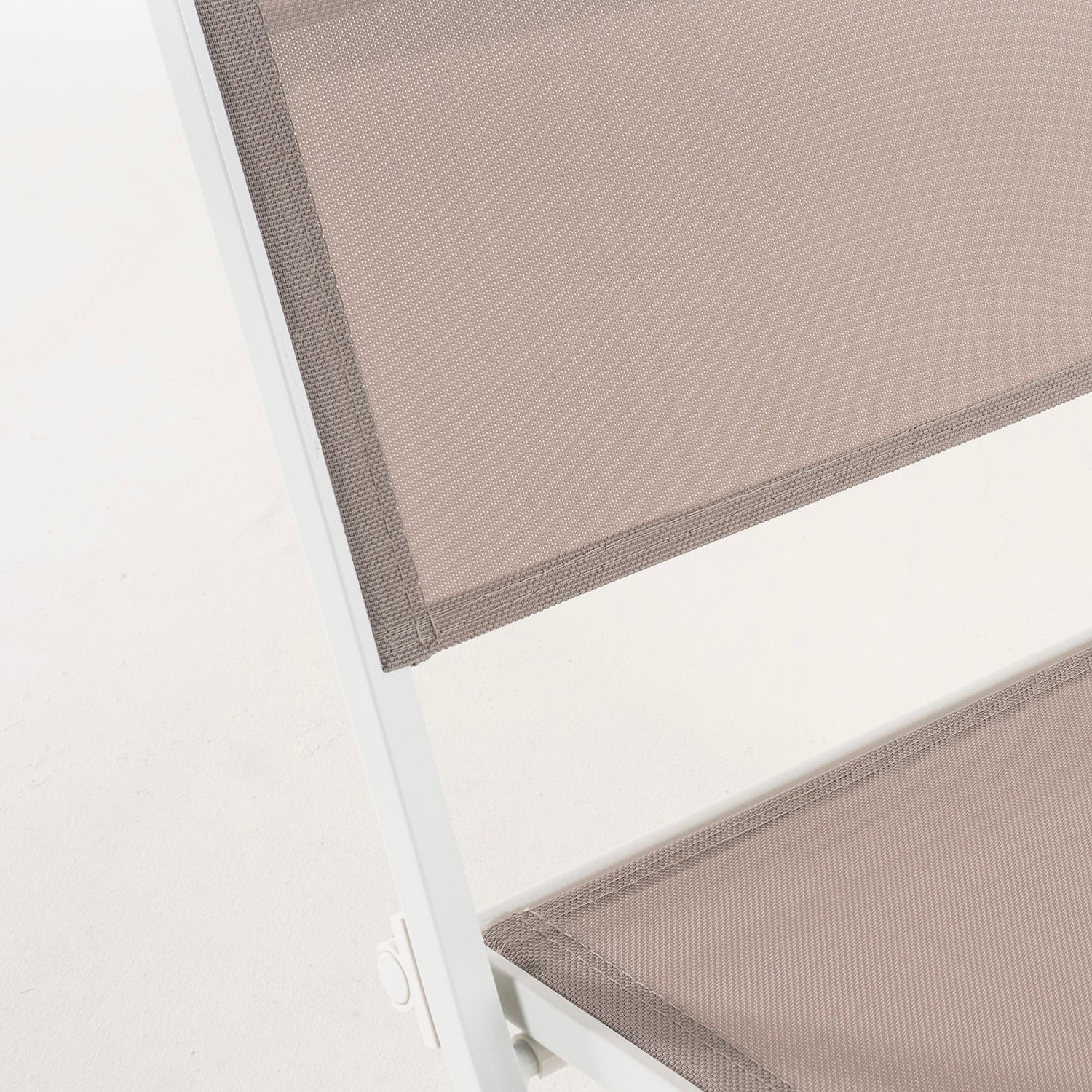 Silla De Exterior Plegable, Tamaño: 48x48x84 Cm, Aluminio Doble Reforzado Color Blanco, Textilene Color Taupé_4