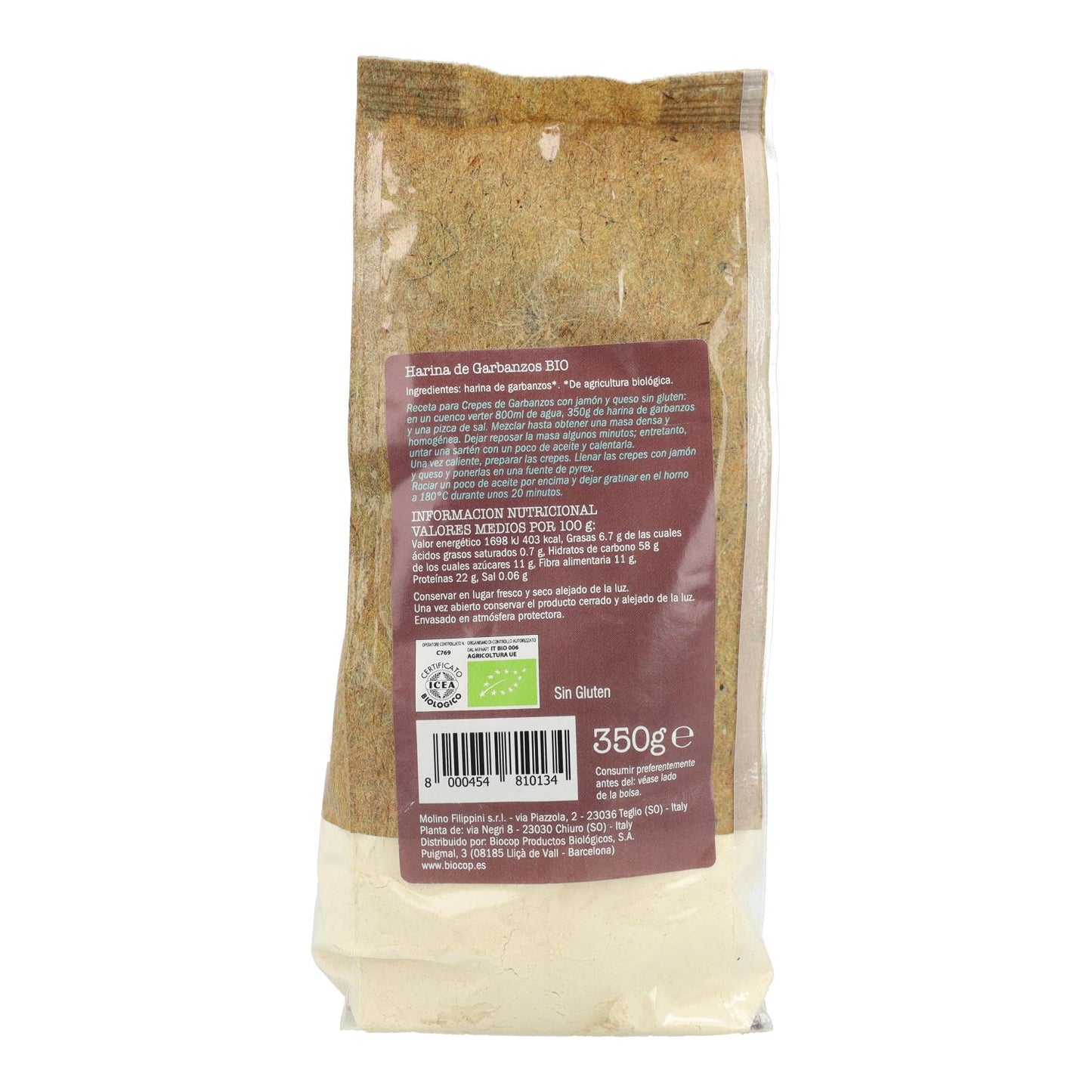 Farinha de Grão de Bico Biovitagral Sem Glúten Biovitagral 350 g