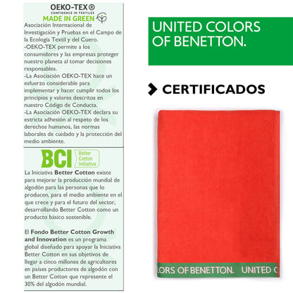 Set 2 Toalla De Playa 90x160cm 380gsm Velour 100%algodon Rojo Casa Benetton