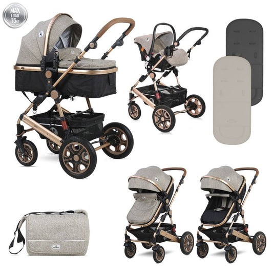 Carro De Bebé Tres Piezas Convertible Lora Hasta 15 Kg Pearl Beige_0