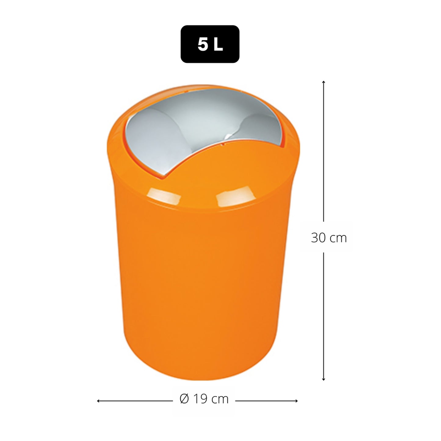 Cubo De Basura Spirella Colección Sydney Color Naranja Acrilico (5l)_1