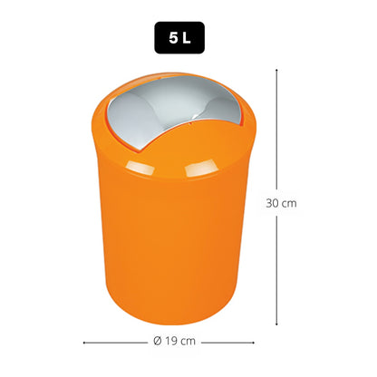 Cubo De Basura Spirella Colección Sydney Color Naranja Acrilico (5l)_1