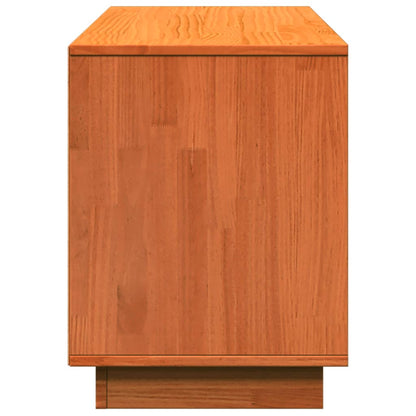 Mueble Zapatero Madera Maciza De Pino Marrón Cera 110x34x45 Cm / Vetonek_1