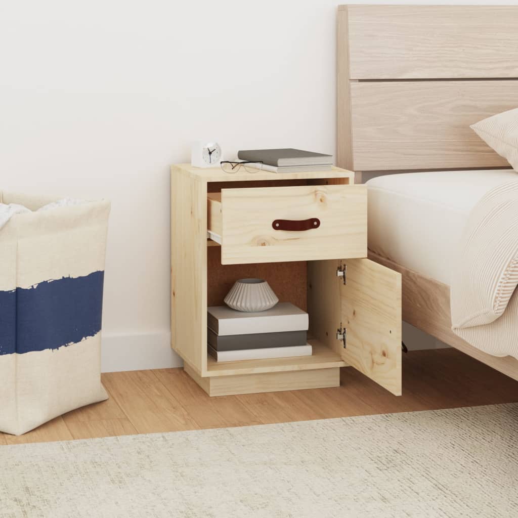 Mesitas De Noche 2 Uds Madera Maciza De Pino 40x34x55 Cm_1