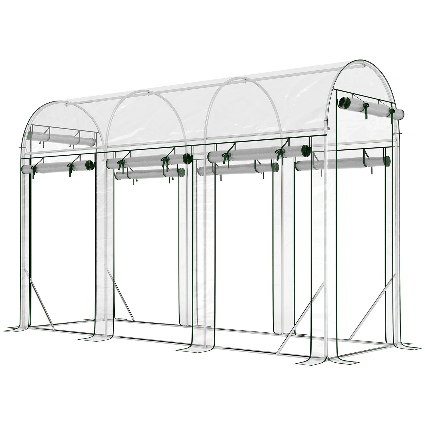 Outsunny Invernadero De Túnel 3x1x2 M Con 8 Puertas Enrollables Transparente_0