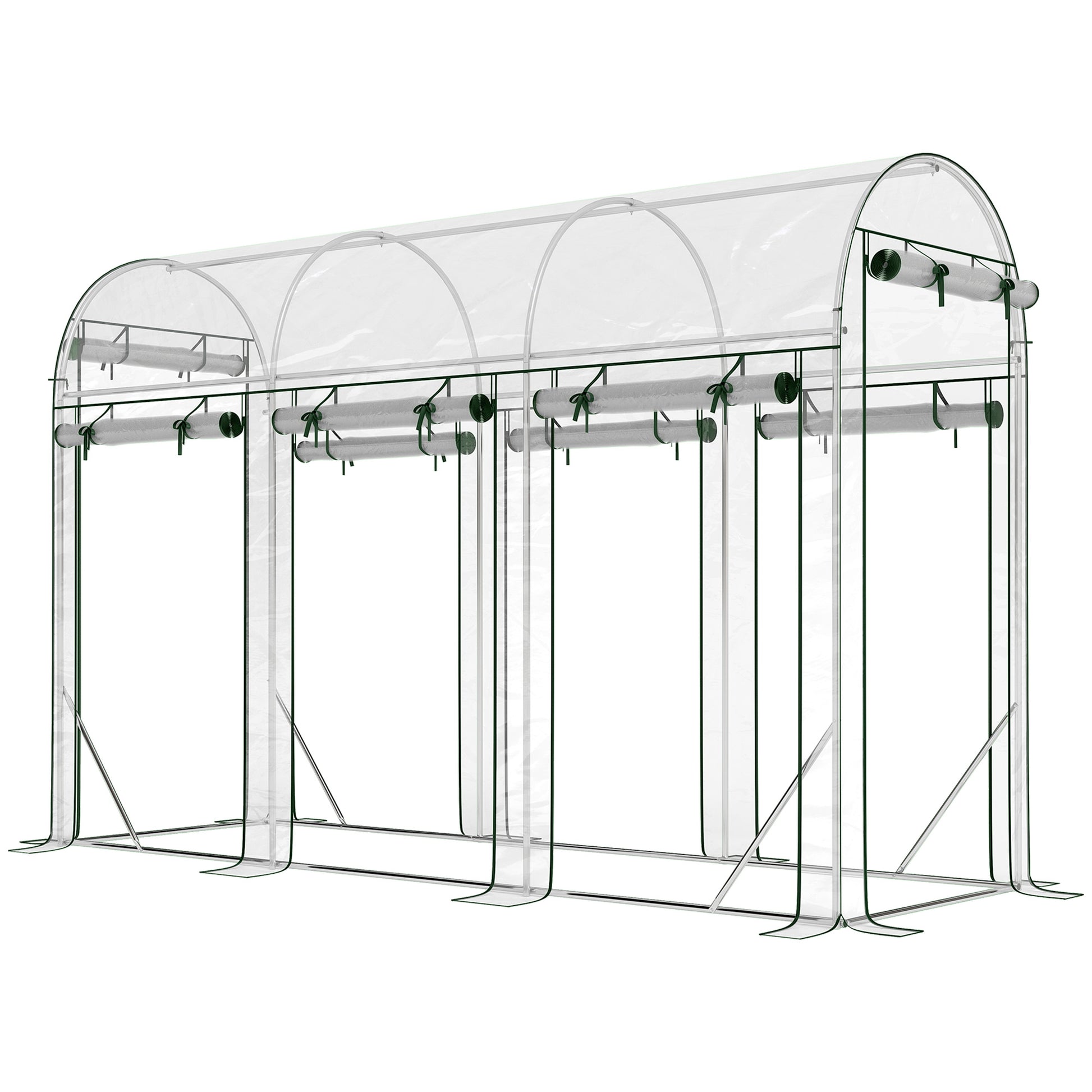 Outsunny Invernadero De Túnel 3x1x2 M Con 8 Puertas Enrollables Transparente_0