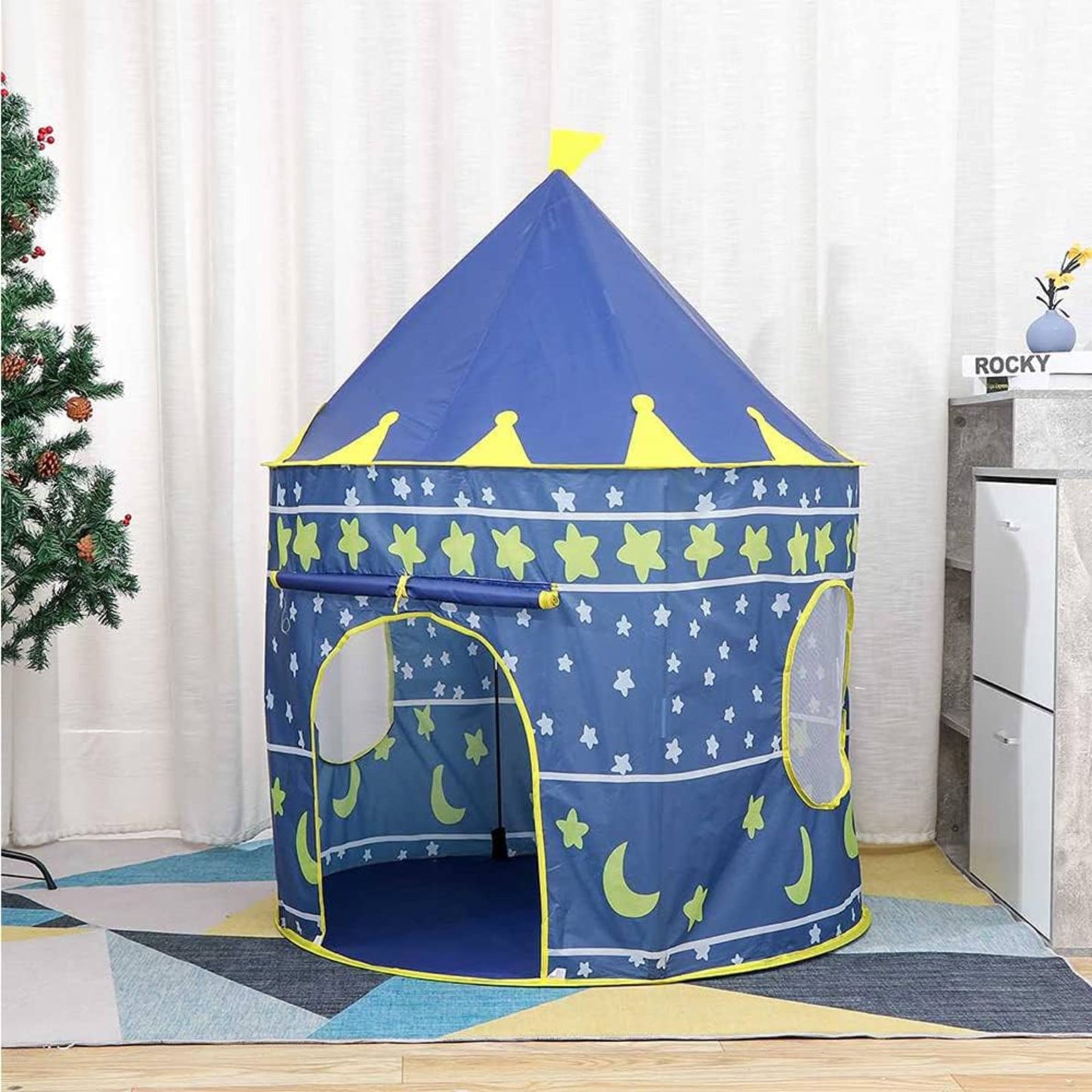 Well Home Tienda De Juego De Castillo De Caballero Azul Ø105x125cm_3