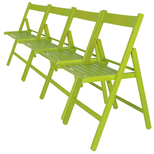 Well Home Mobiliario & Decoración - Pack 4 Sillas Bas En Madera De Haya, Acabado Verde_0