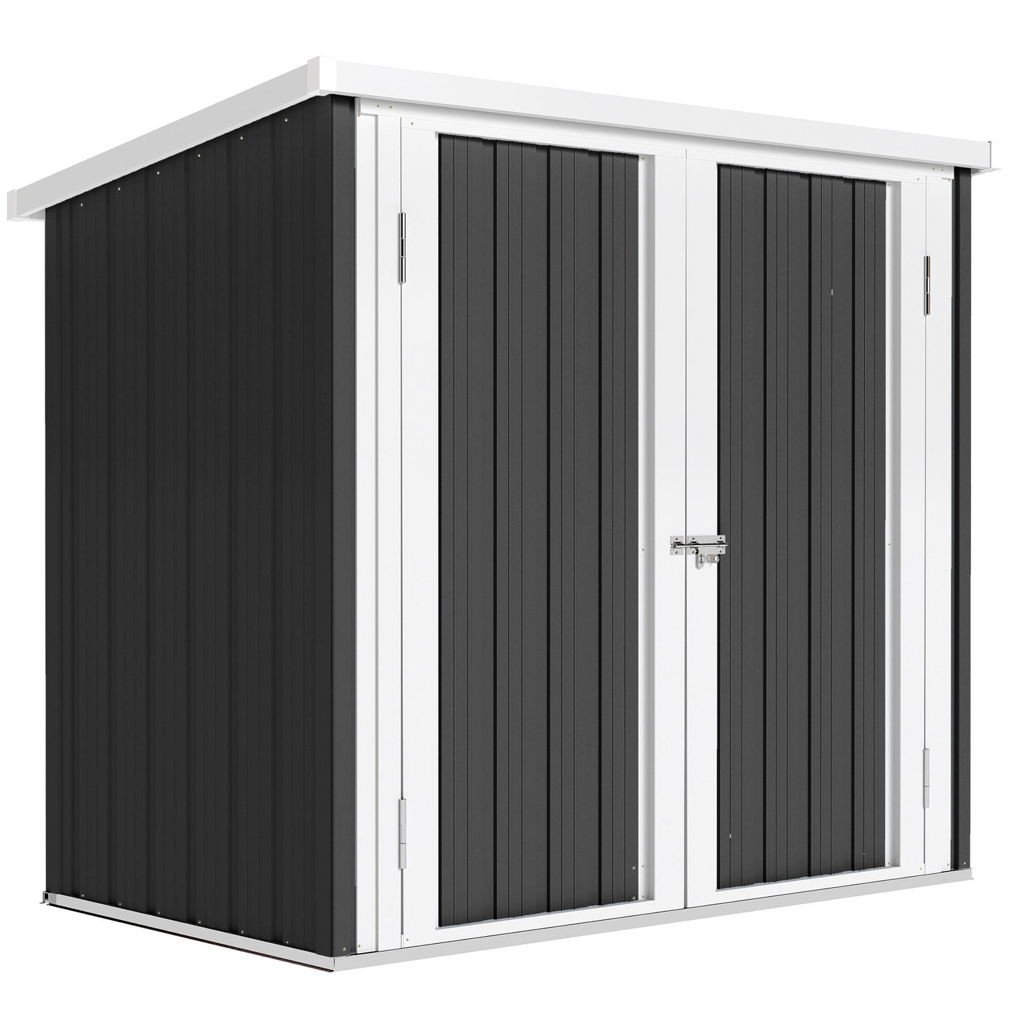 Outsunny Cobertizo De Jardín 1,26 M² 147x86x134 Cm 2 Puertas Y Cerradura Negro_0