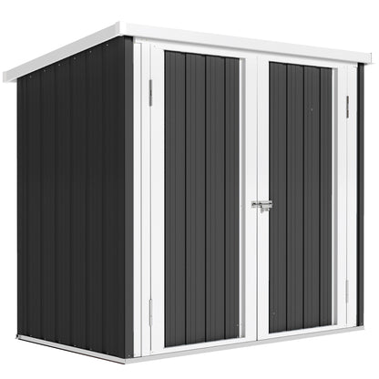Outsunny Cobertizo De Jardín 1,26 M² 147x86x134 Cm 2 Puertas Y Cerradura Negro_0