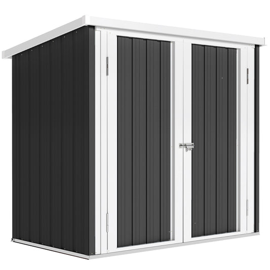 Outsunny Cobertizo De Jardín 1,26 M² 147x86x134 Cm 2 Puertas Y Cerradura Negro_0