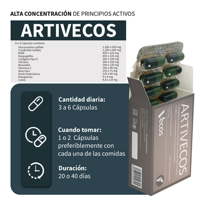 Artivecos Vecos 120 Cápsulas | Cuidado Articular Y Movilidad | Con Glucosamina, Condroitina Y Msm_2