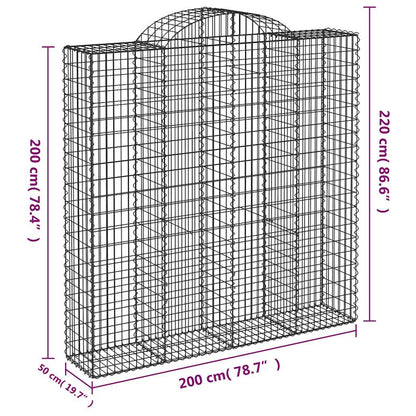 Cestas De Gaviones 7 Uds Forma De Arco Hierro 200x50x200/220 Cm_5