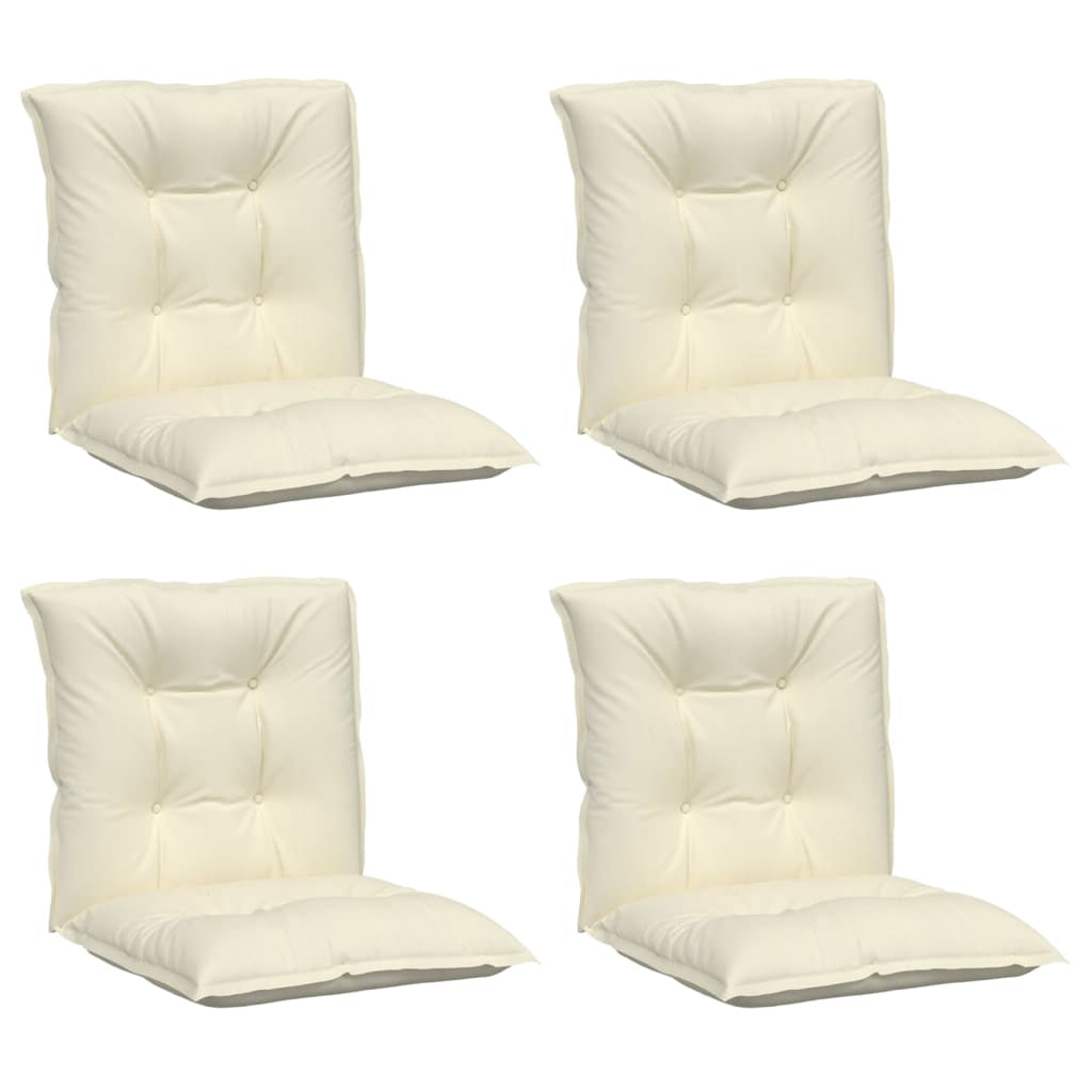 Vidaxl Cojín Silla Jardín Respaldo Bajo 4 Uds Tela Crema 100x50x7 Cm_0