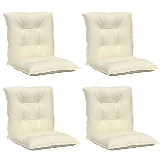 Vidaxl Cojín Silla Jardín Respaldo Bajo 4 Uds Tela Crema 100x50x7 Cm_0